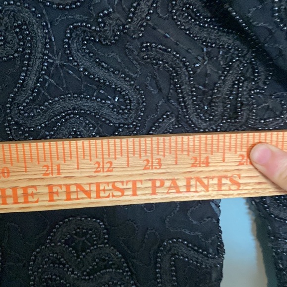 Vintage Talbots silk beaded cropped jacket shoulder pads XL sparkle embroidered - Picture 8 of 9